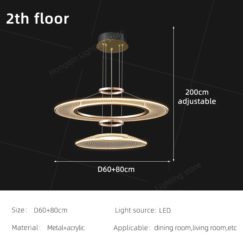 Living Room Pendant Light Duplex Staircase Pendant Light Villa for Dining Table Hanging Lamp