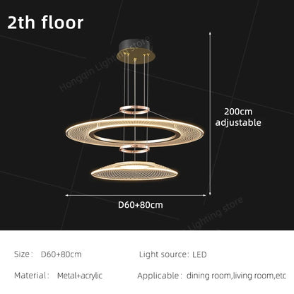 Living Room Pendant Light Duplex Staircase Pendant Light Villa for Dining Table Hanging Lamp