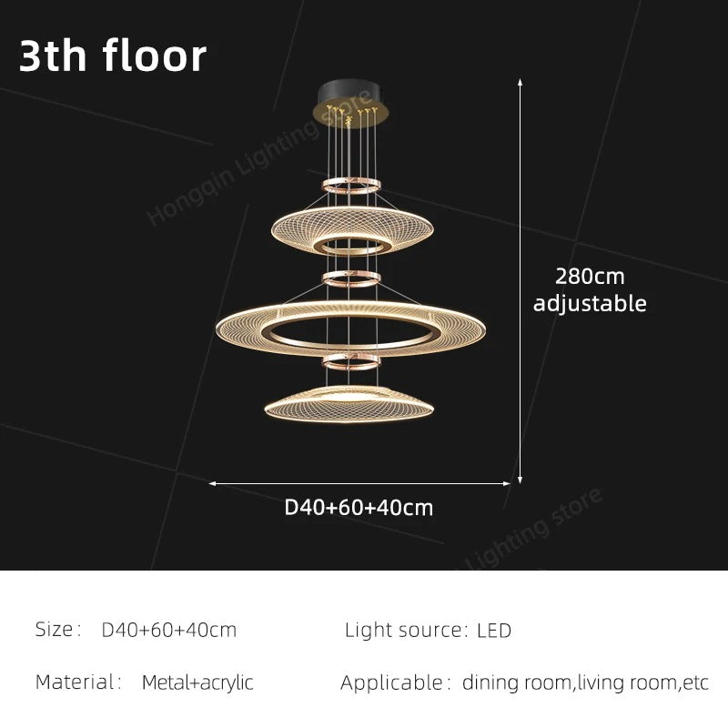 Living Room Pendant Light Duplex Staircase Pendant Light Villa for Dining Table Hanging Lamp