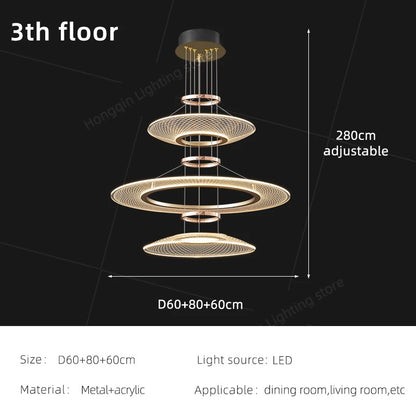Living Room Pendant Light Duplex Staircase Pendant Light Villa for Dining Table Hanging Lamp
