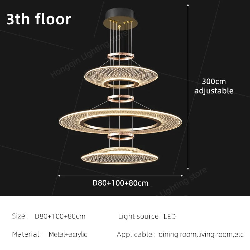 Living Room Pendant Light Duplex Staircase Pendant Light Villa for Dining Table Hanging Lamp
