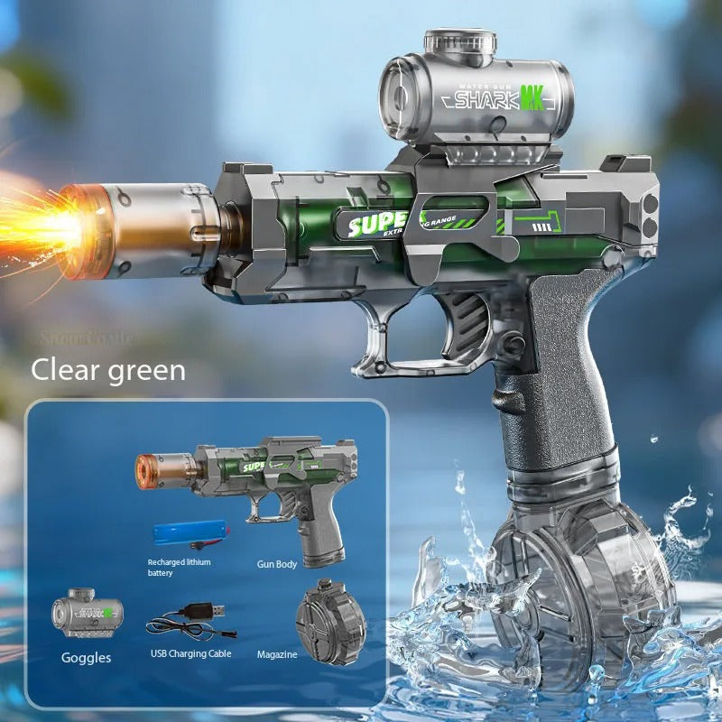 Electric Water Gun Ice Rat with Light Sound Energy Gathering Ring