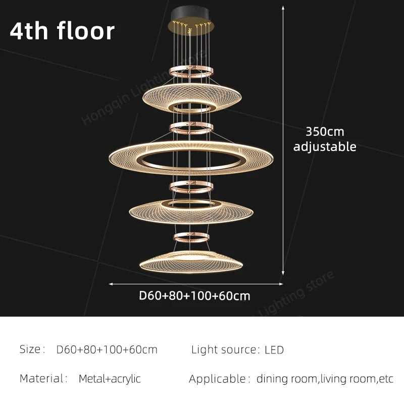 Living Room Pendant Light Duplex Staircase Pendant Light Villa for Dining Table Hanging Lamp