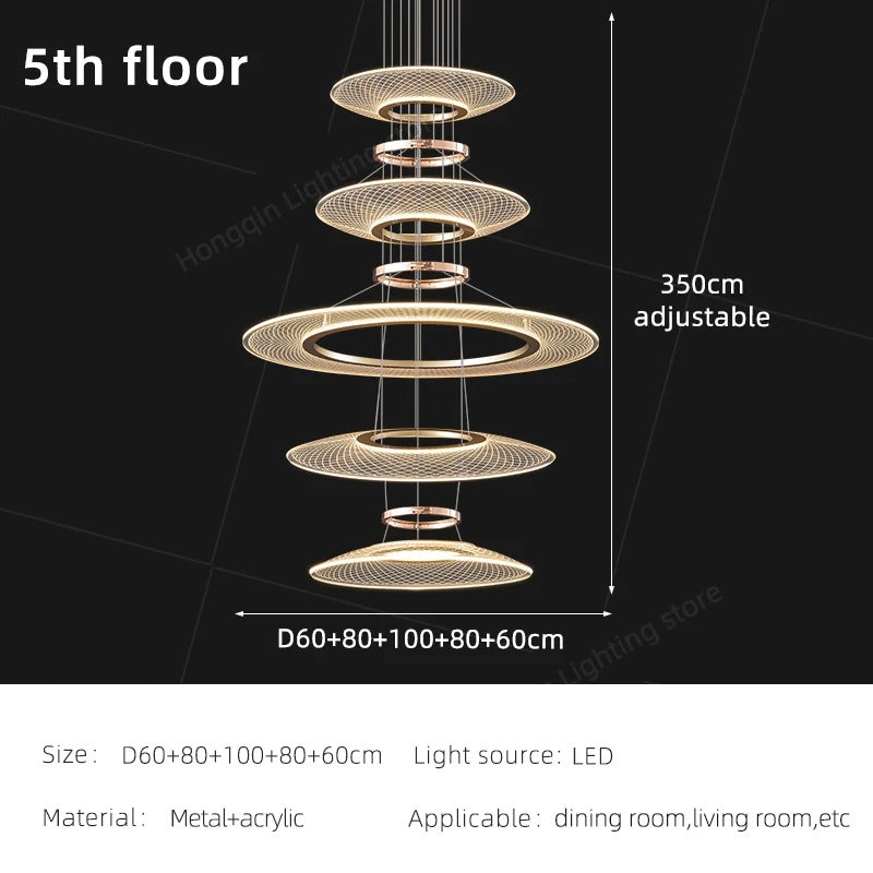 Living Room Pendant Light Duplex Staircase Pendant Light Villa for Dining Table Hanging Lamp