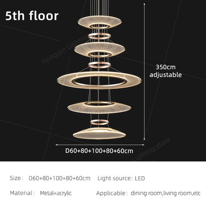 Living Room Pendant Light Duplex Staircase Pendant Light Villa for Dining Table Hanging Lamp