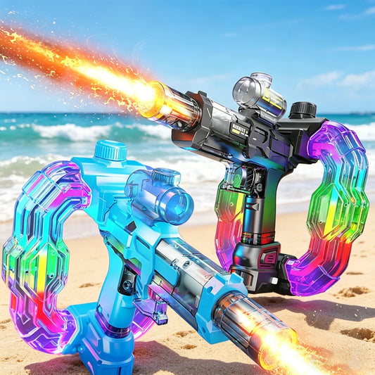 Electric Water Gun Ice Rat with Light Sound Energy Gathering Ring