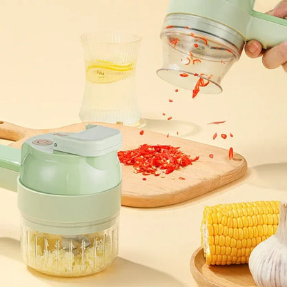 New Multi-functional Vegetable Cutter Wireless Electric Garlic Beater Cut Onion Chili Processor Handheld Gatling Cooking Machine