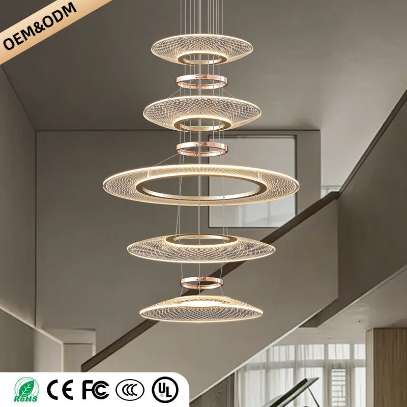 Living Room Pendant Light Duplex Staircase Pendant Light Villa for Dining Table Hanging Lamp