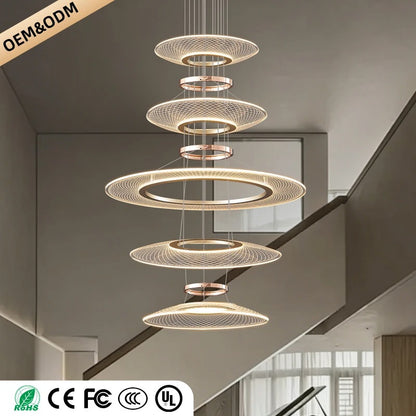 Living Room Pendant Light Duplex Staircase Pendant Light Villa for Dining Table Hanging Lamp