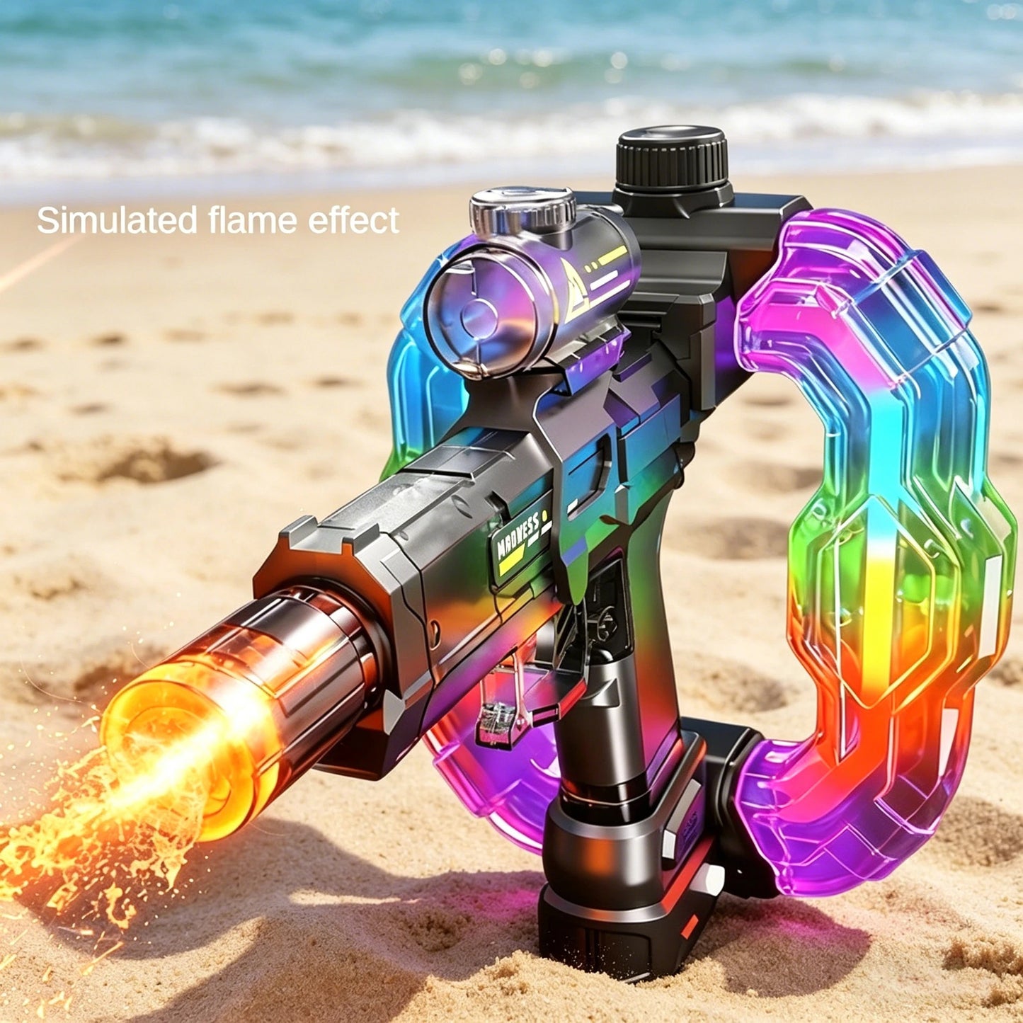 Electric Water Gun Ice Rat with Light Sound Energy Gathering Ring