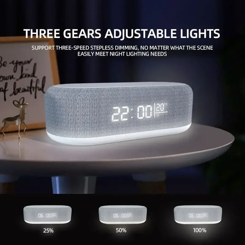 15W Wireless Chargers Pad Phone Fast Charging Dock Alarm Bedroom Lamp Night Light