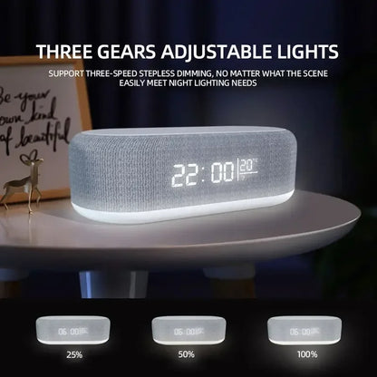 15W Wireless Chargers Pad Phone Fast Charging Dock Alarm Bedroom Lamp Night Light