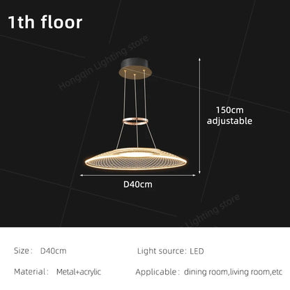 Living Room Pendant Light Duplex Staircase Pendant Light Villa for Dining Table Hanging Lamp