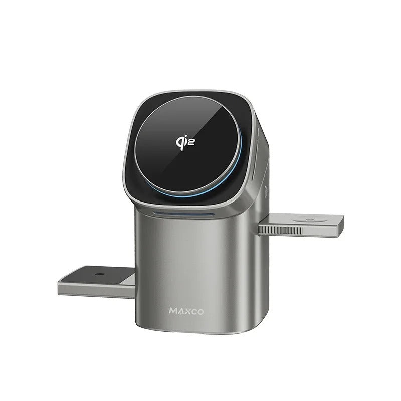 Qi2 Auto-rotate Touch Magnetic 3 in 1 Wireless Charger Fast Charging 15W for IPhone 12/13/14/15/16, for Iwatch & AirPods