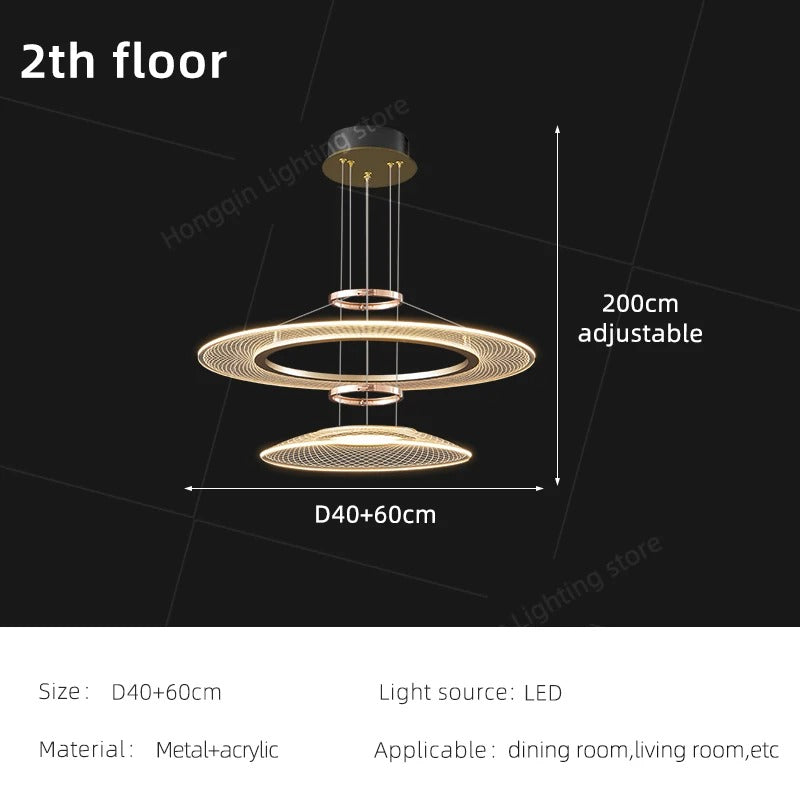 Living Room Pendant Light Duplex Staircase Pendant Light Villa for Dining Table Hanging Lamp